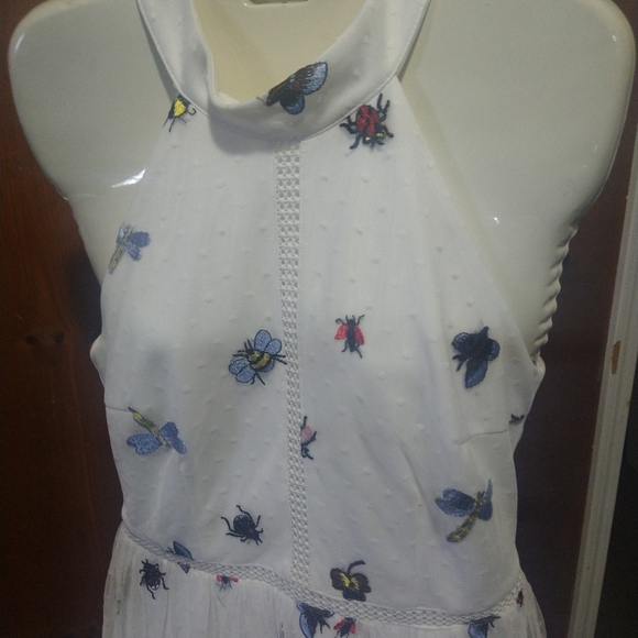 ModCloth Liza Luxe Defining Divine Insect Dress White Size M - Picture 5 of 12